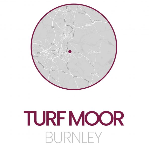 Burnley FC, Turf Moor Stadium location map print