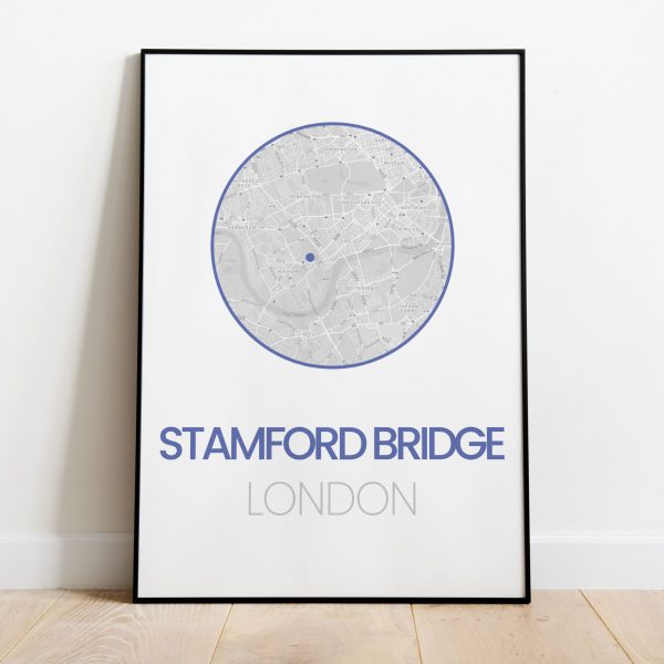 Chelsea FC, Stamford Bridge Stadium location map print