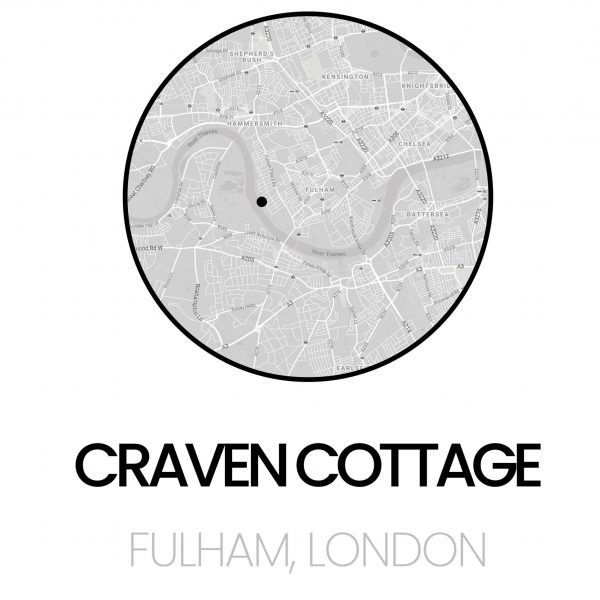 Craven Cottage Stadium, London, home of Fulham FC, map print