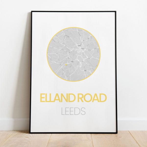 Leeds United FC, Elland Road Stadium location map print
