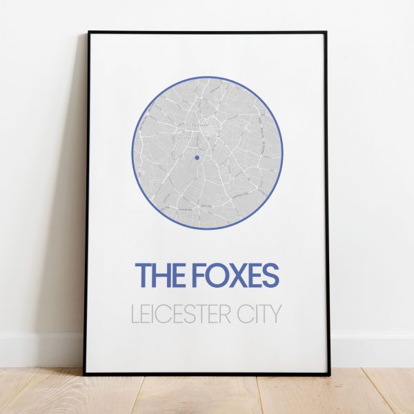 King Power Stadium, Leicester map print