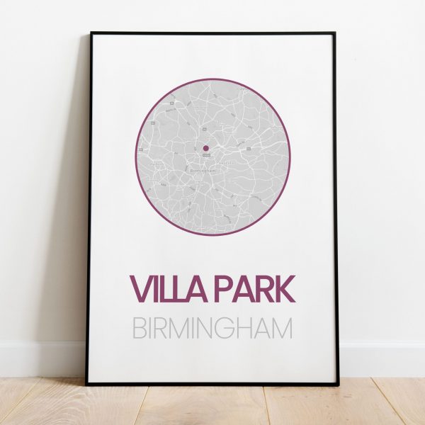 Villa Park Stadium, Aston Villa FC location map print